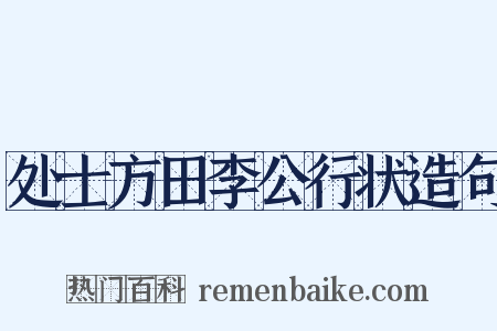 处士方田李公行状造句是什么意思的图片